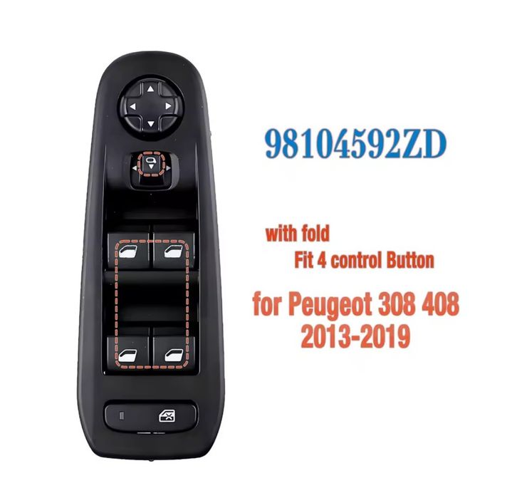 Comando Botão PEUGEOT CITROEN Interruptor Vidros 208/2008/308/408/508/C5