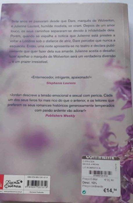 Livro "O Prazer" Nicole Jordan (Estrear)