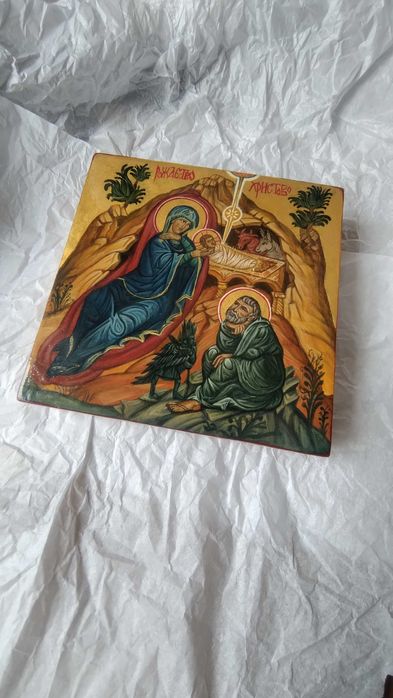 Ikona Boże Narodzenie złoto 23 i 3/4 karata