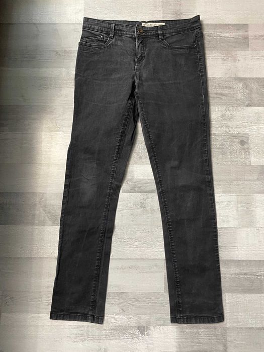 Spodnie proste skinny leg Yessica C&A 38 M czarne dżinsowe z elastanem