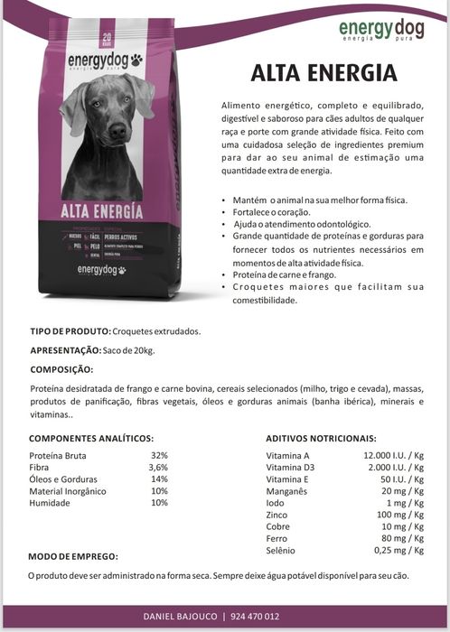 Ração cão energy dog
