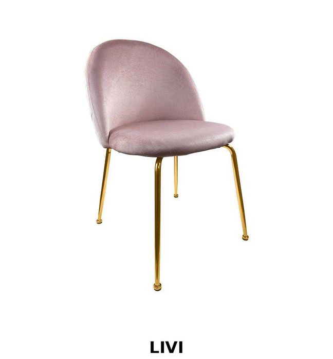 Krzesła Tapicerowane Welurowe Złote Nogi Nowe Różne Modele Glamour