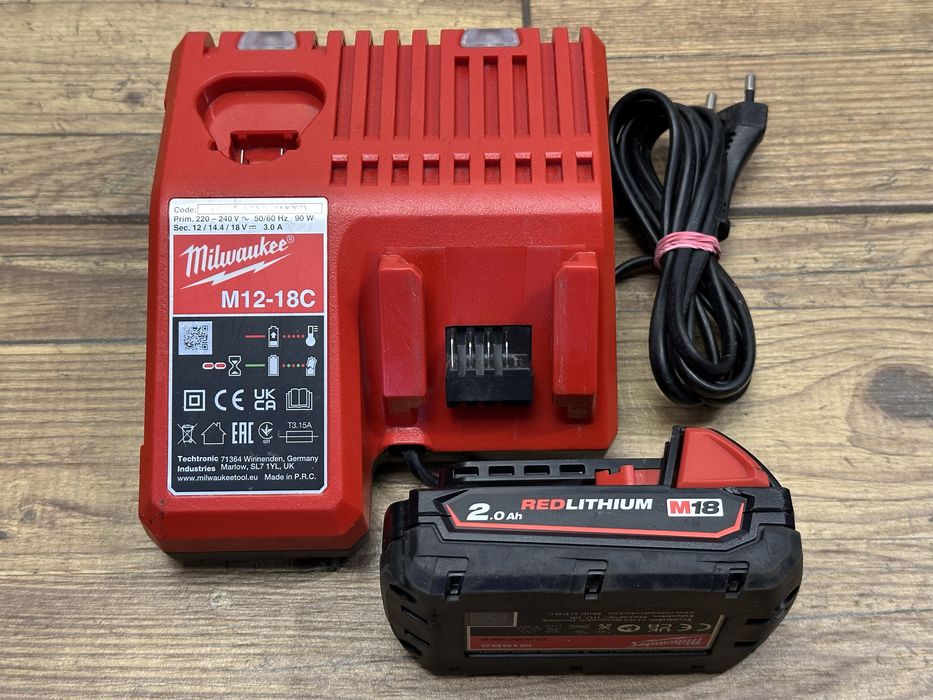 Bateria, akumulator Milwaukee M18 2Ah 2023r. | ładowarka M12-18C