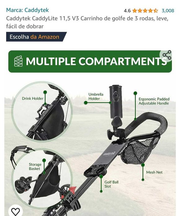 Carrinho de golf NOVO Caddy Tec