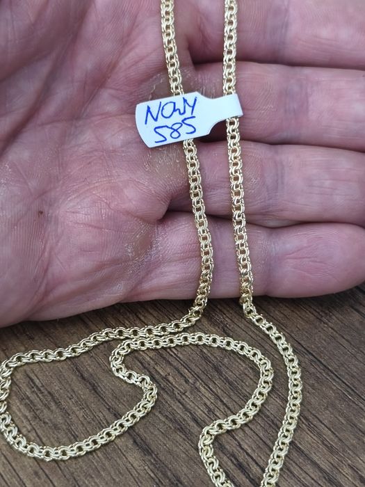 Nowy piękny złoty łańcuch Garibaldi 585 14k 55cm 10.01gr okazja!!