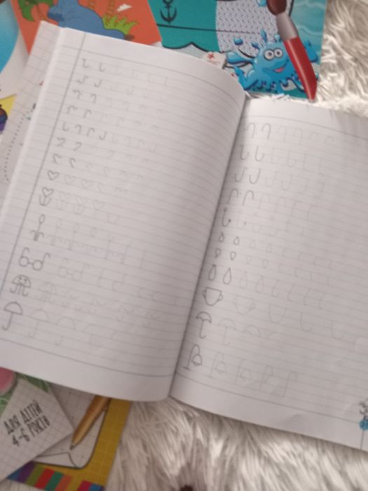 Лот прописи і розмальовки+подарунок букви на магнітах