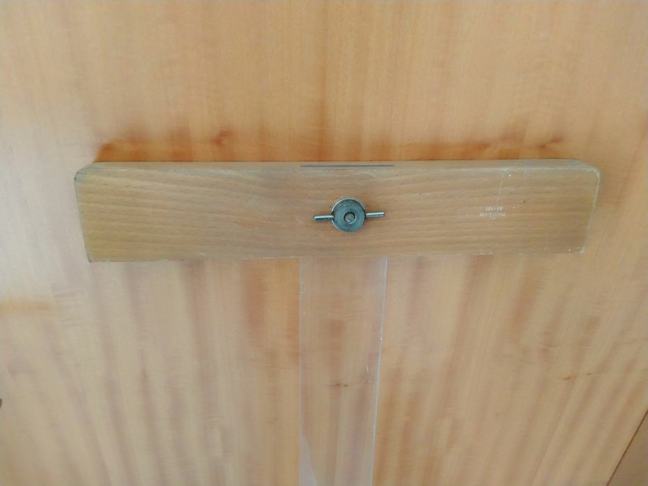 Régua em T ajustável, para desenho antiga em madeira e plástico