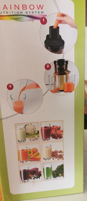 Máquina de sumos Slow Juicer Rainbow NS - NOVA na caixa