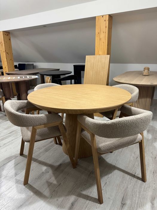 Stół okrągły rozkładany Fi 120+4x50 (320cm) plus 4 krzesła PROMOCJA !