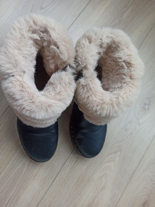Botki buty zimowe ocieplane z futerkiem zara 37