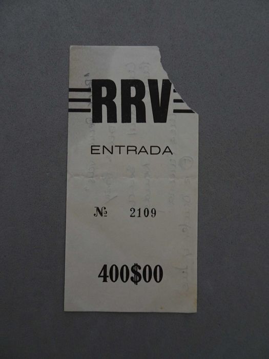 Bilhete antigo concerto RRV Rock Rendez Vous (Doors Party)