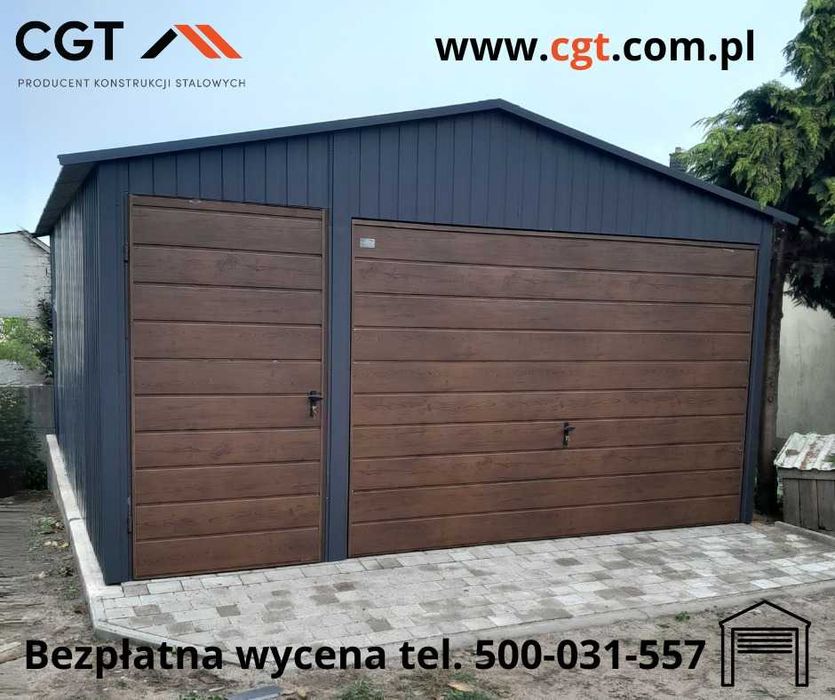 Garaż blaszany 4,5m szeroki x 5 m długi/głęboki