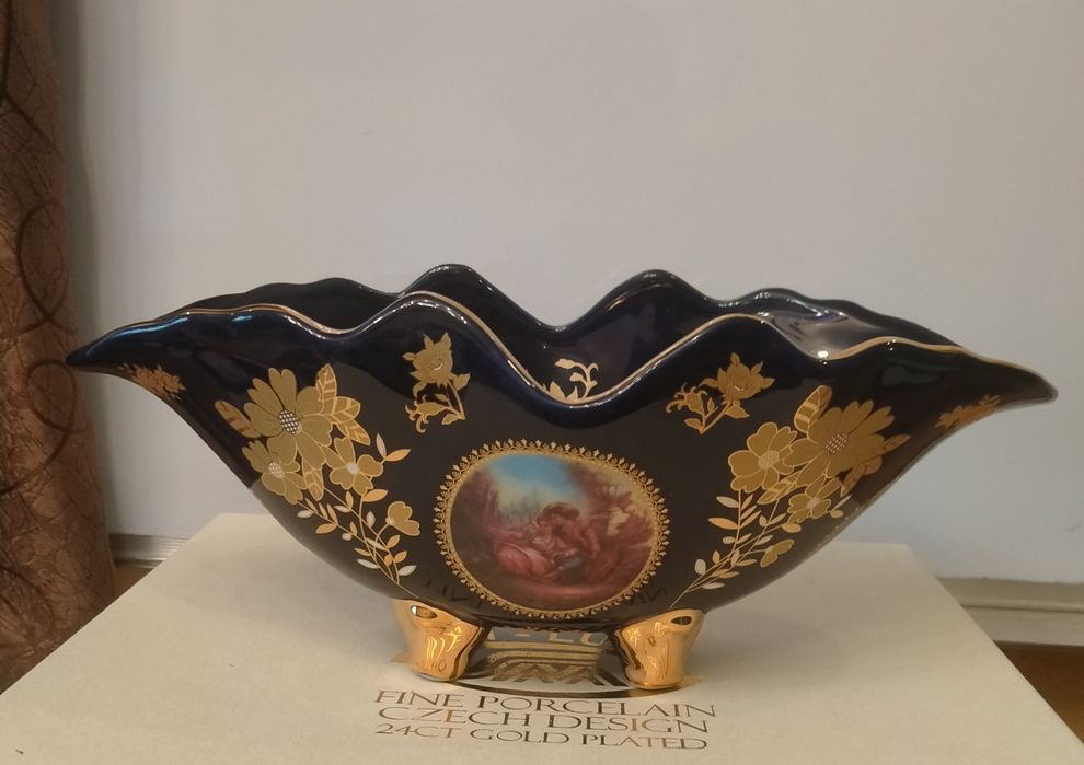 Ваза ( фруктовница, конфетница) кобальт.Подарочная.