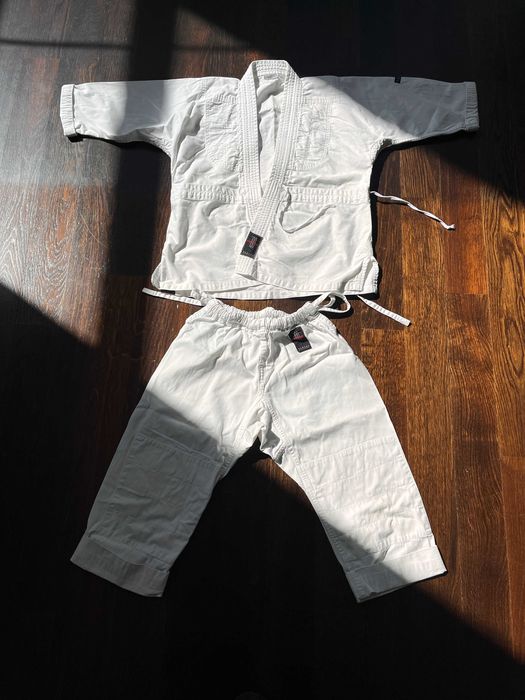 Kimono JUDO, AIKIDO, KARATE, białe, rozmiar ok 120-130