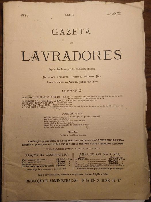 Gazeta dos Lavradores, Maio de 1883
