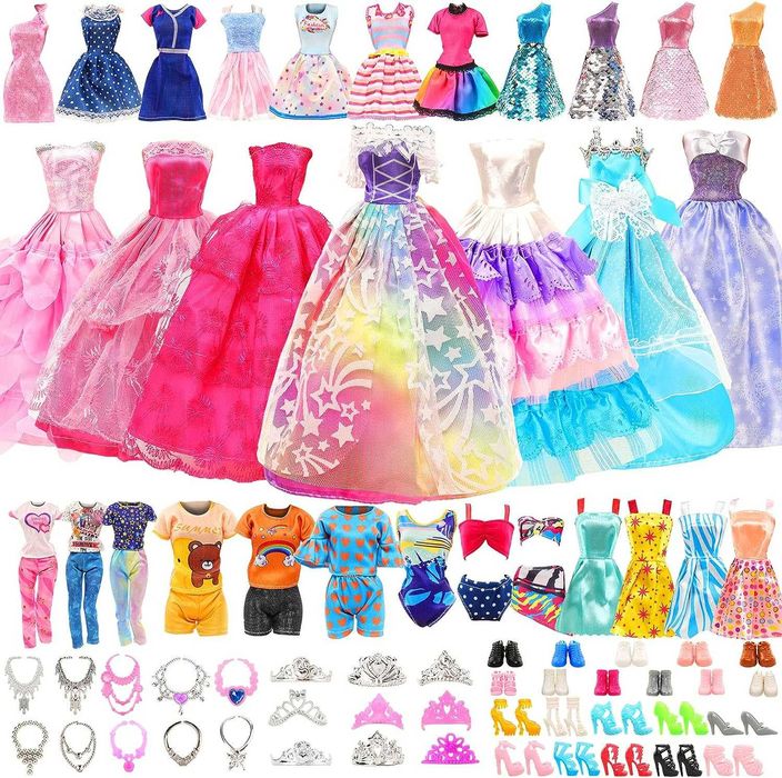 Ubranka dla lalki Barbie Ciuszki Sukienki Buty 2 zestawy