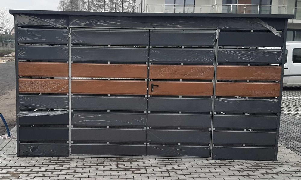 Wiata Panelowa Grafit + Złoty Dąb