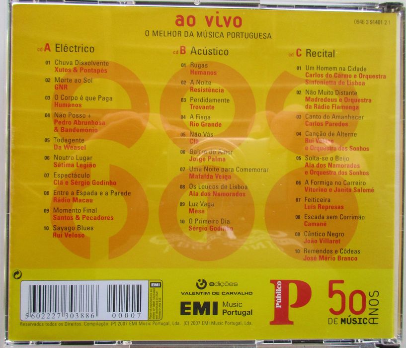 Ao Vivo - - - - - [50 Anos de Música Portuguesa] - - - - - 3 X CD