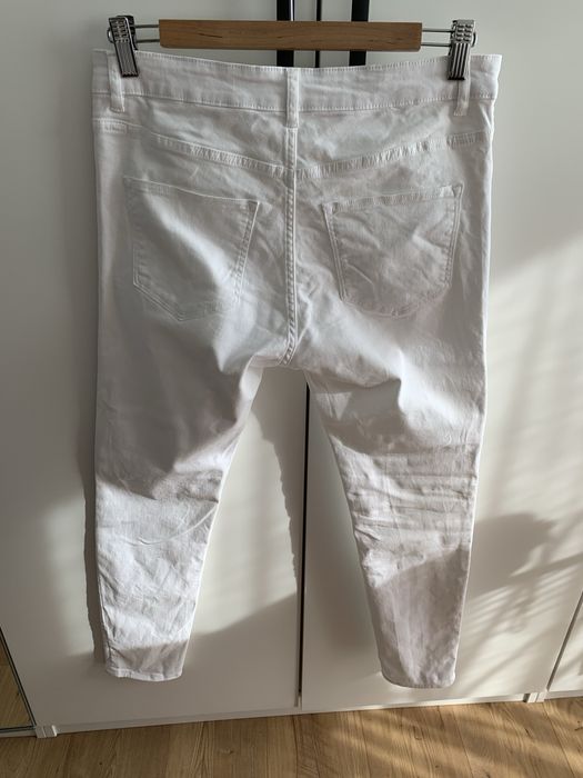 Skinny high waist jeans H&M 42 białe