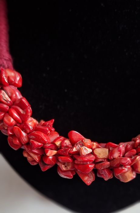 Бусы из Натурального Красного Коралла! Ручная работа! Германия!