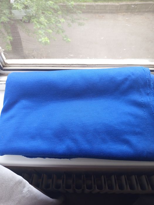 Ткань трикотаж синего  цвета