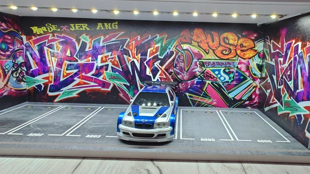 Scena Garaż parking dla modeli i aut RC kolekcja gablota LED USB preze