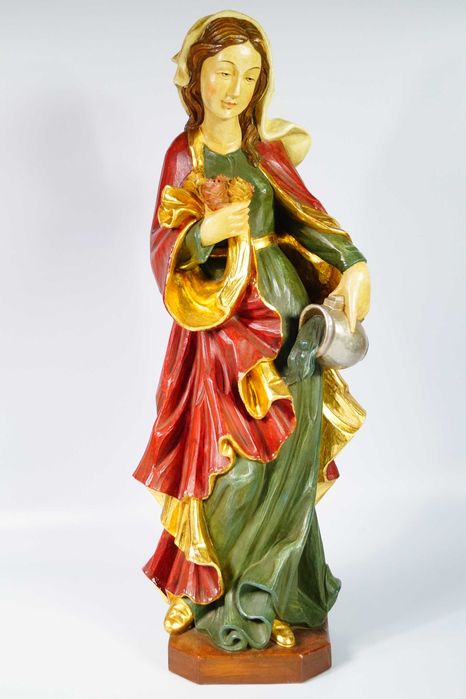 Święta Elżbieta Duża drewniana rzeźba figura polichromia