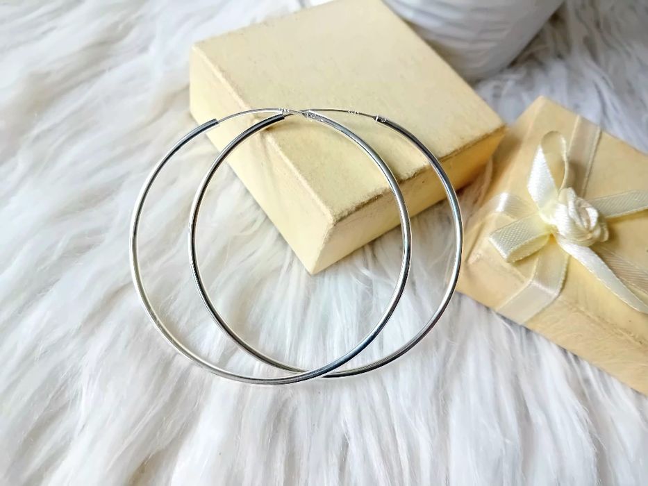 Nowe srebrne próby 925 kolczyki koła