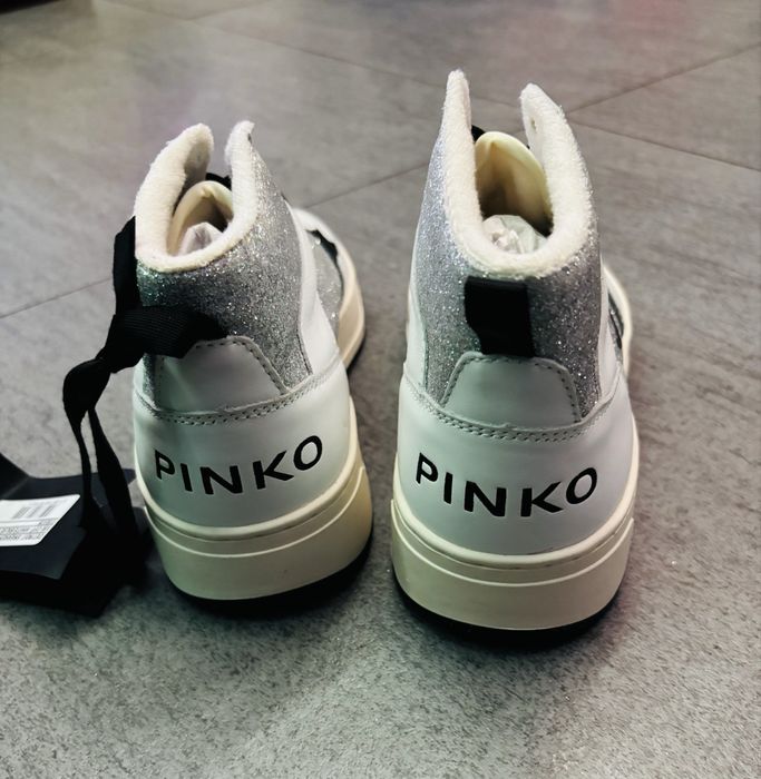 PINKO Detroit Sneakers – skóra – 37 – white/silver