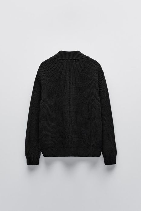 НОВИЙ ZARA чорний трикотажний кардиган з блискавкою