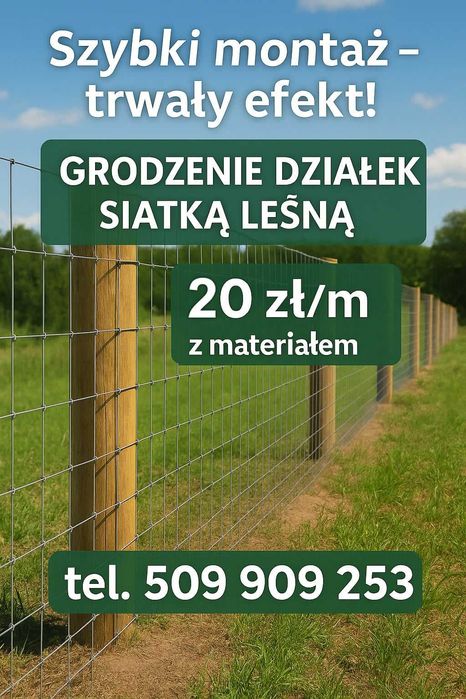20 zł/mb - Ogrodzenie Twojego terenu — siatką leśną!