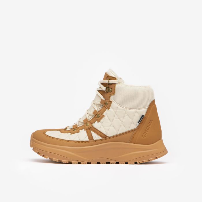 Botas de caminhada na neve quentes e impermeáveis - SH500 MID QLT bege