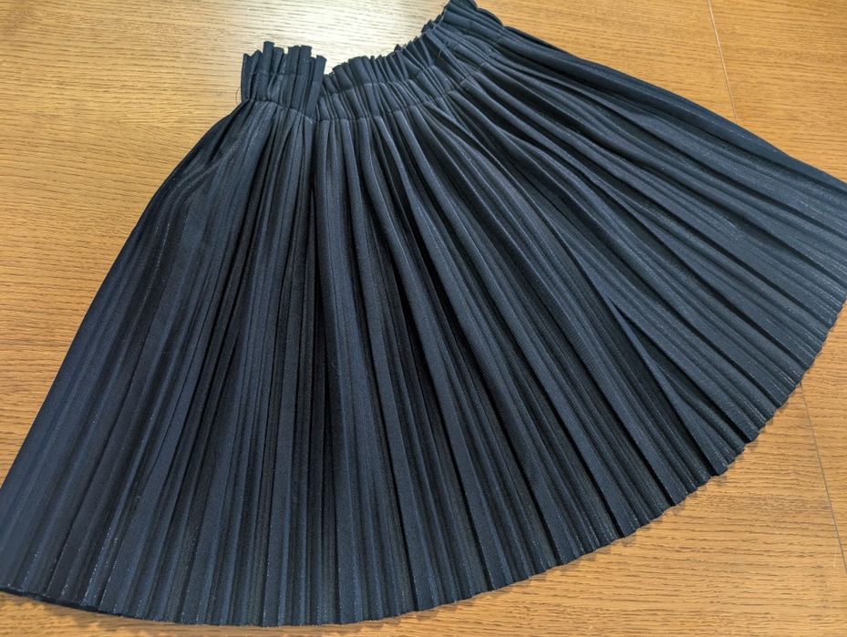 Piękna elegancka plisowana granatowa spódnica z koła, rozmiar S/M