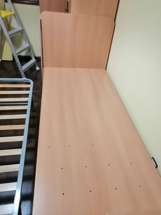 Cama de criança individual dupla e madeira de pinho