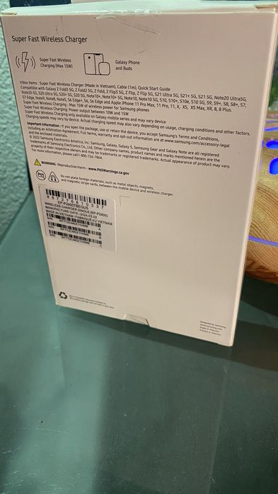 Carregador Wireless Samsung Branco - NOVO