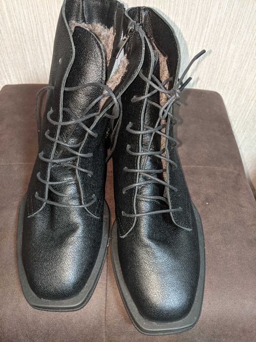 Ботинки зимние кожанные