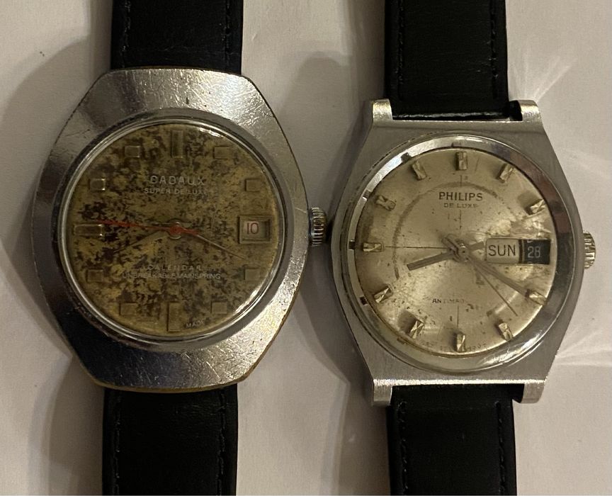 Dois Relogios mecânicos, CADAUX Super de luxe, calendar, PHILIPS DE LUXE