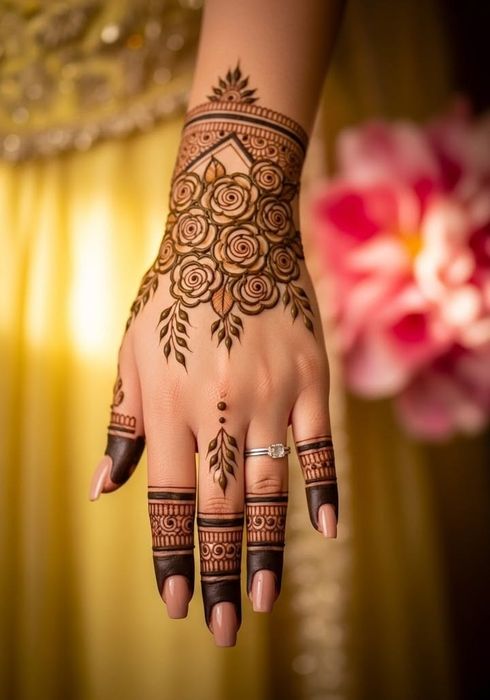 Mehndi design on hands