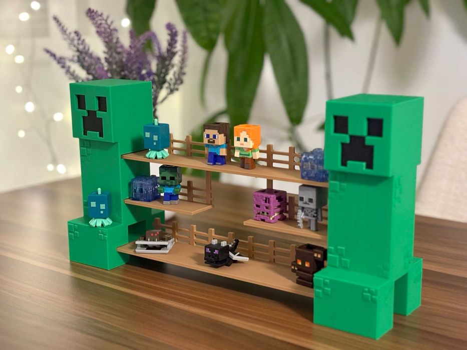 Stojak na Figurki Minecraft Kinder Joy Creeper Prezent +GRATIS