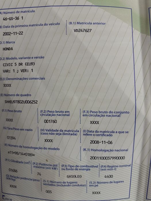 Motor completo de Honda Civic de 2002 Diesel 1.7