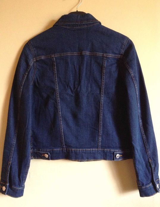 Джинсовая куртка джинсовка темно-синяя Mango