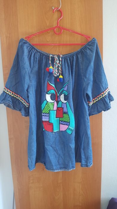 Bluzka cienki jeans bawełna