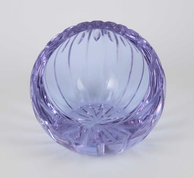Castiçal Art Deco - Vidro/Cristal Lilás