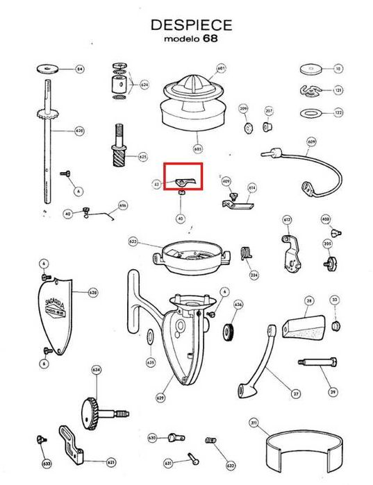 Peça de carretel para marca Sagarra,  carreto mecanismo de click.