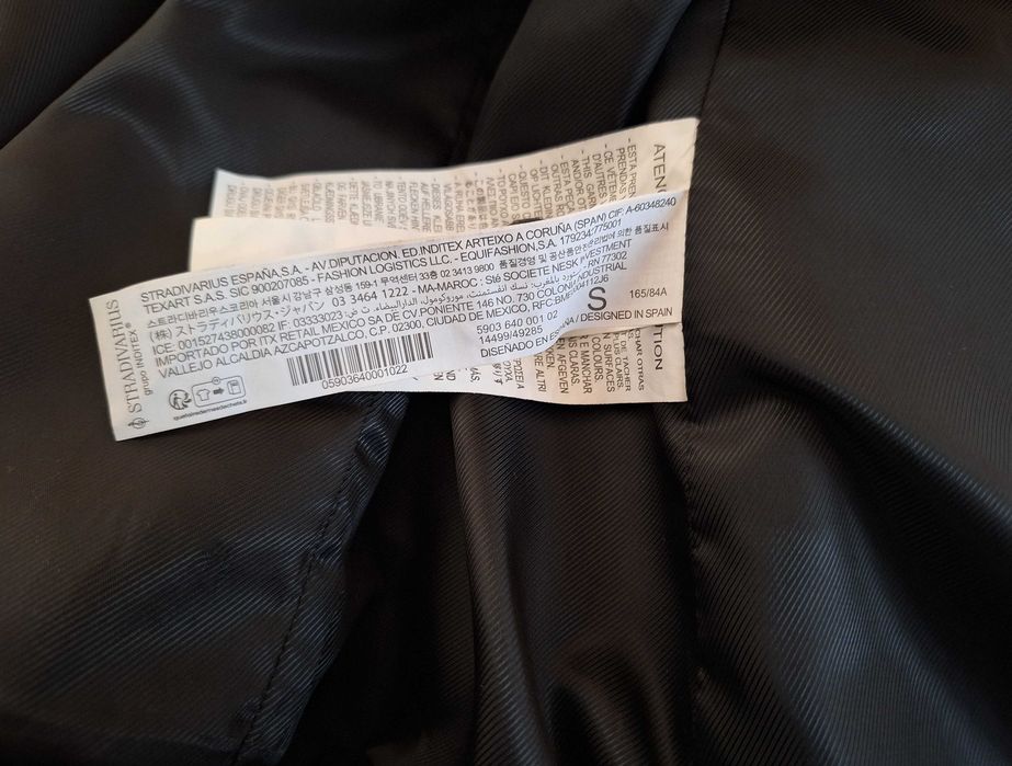 Czarna Marynarka Żakiet Blejzer Imitacja Skóry Eko Skóra Stradivarius