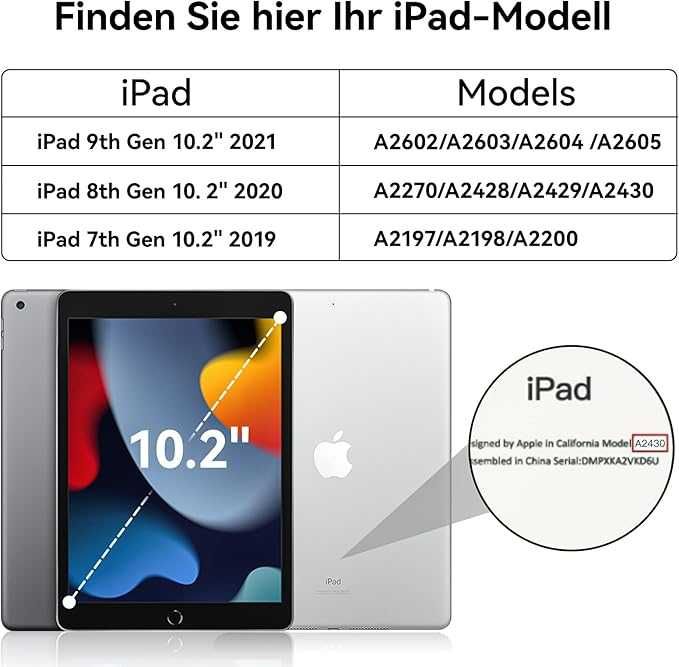Etui z klawiaturą do iPada 9/8/7 generacji (2021/2020/2019) 10,2 cala