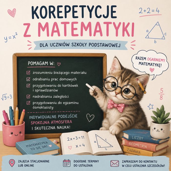 Matematyka korepetycje klasy 1–8 szkoły podstawowej
