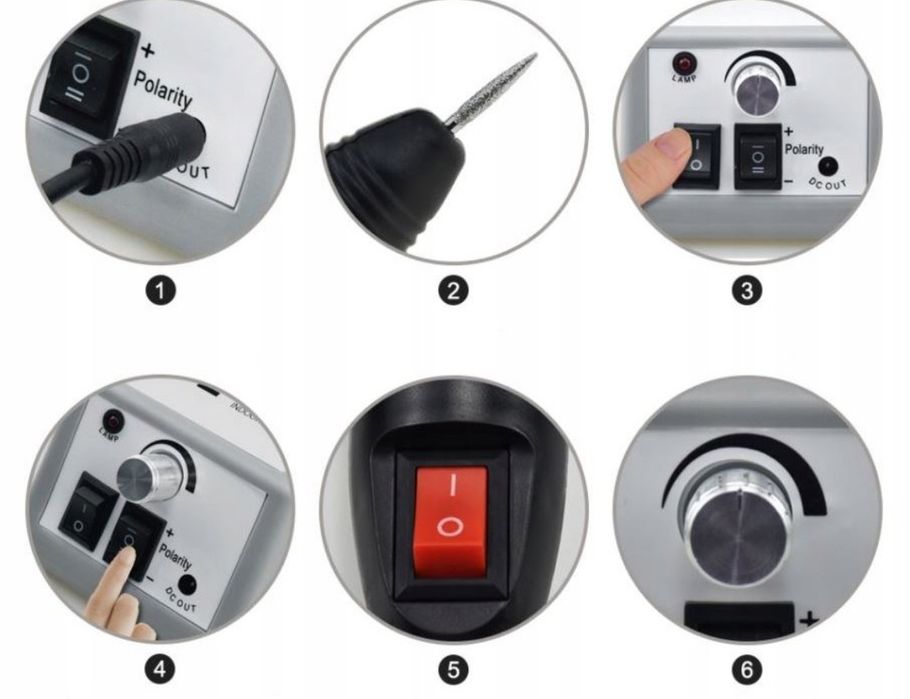 Frezarka do Paznokci Hybryda Manicure + Zestaw Frezów