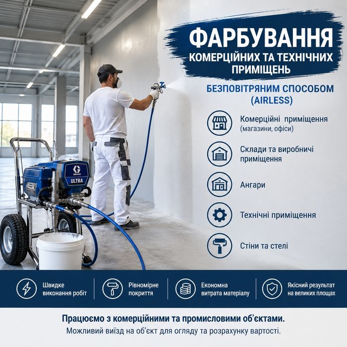 Фарбування комерційних та технічних приміщень