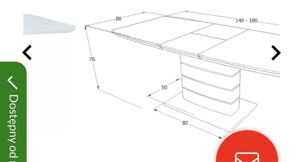 Stół Estelo rozkładany 140-180 cm szerokość 80 bialy jak nowy